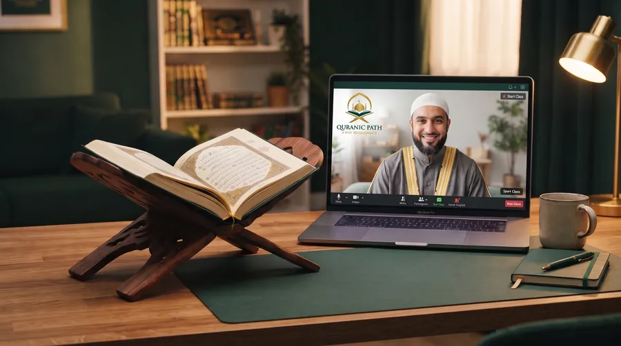 Child enjoying an online Quran class with a qualified teacher