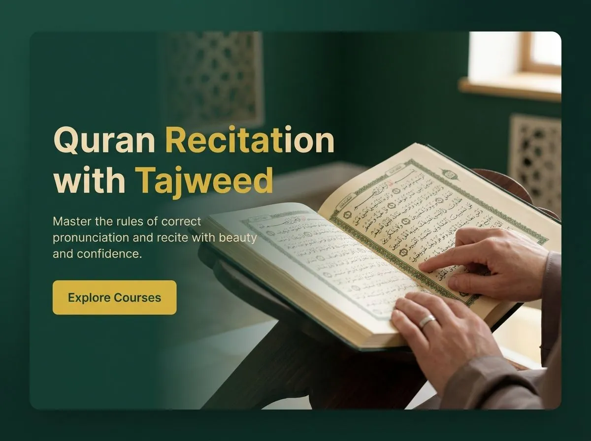 Student reciting Quran with correct Tajweed online with a teacher